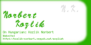 norbert kozlik business card